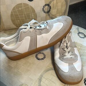 Stylish White and Gray Sneakers